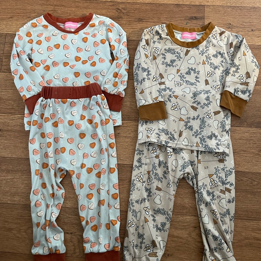 Kids Pajamas Set - Blue and Beige